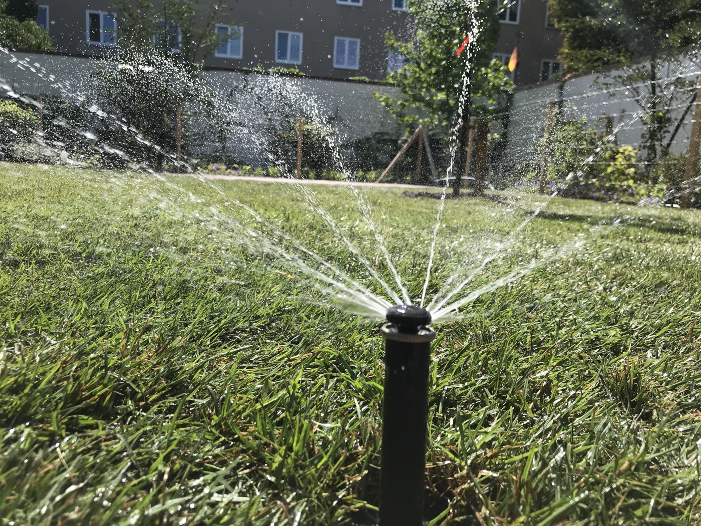 Automatische Beregnungsanlage im Garten