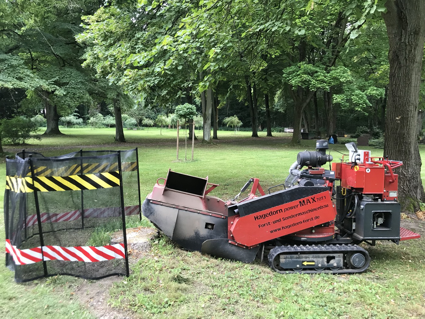 Wurzelfräsen nach einer Baumfällung